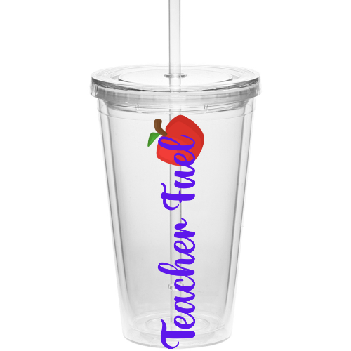 Teacher Fuel Clear Tumbler