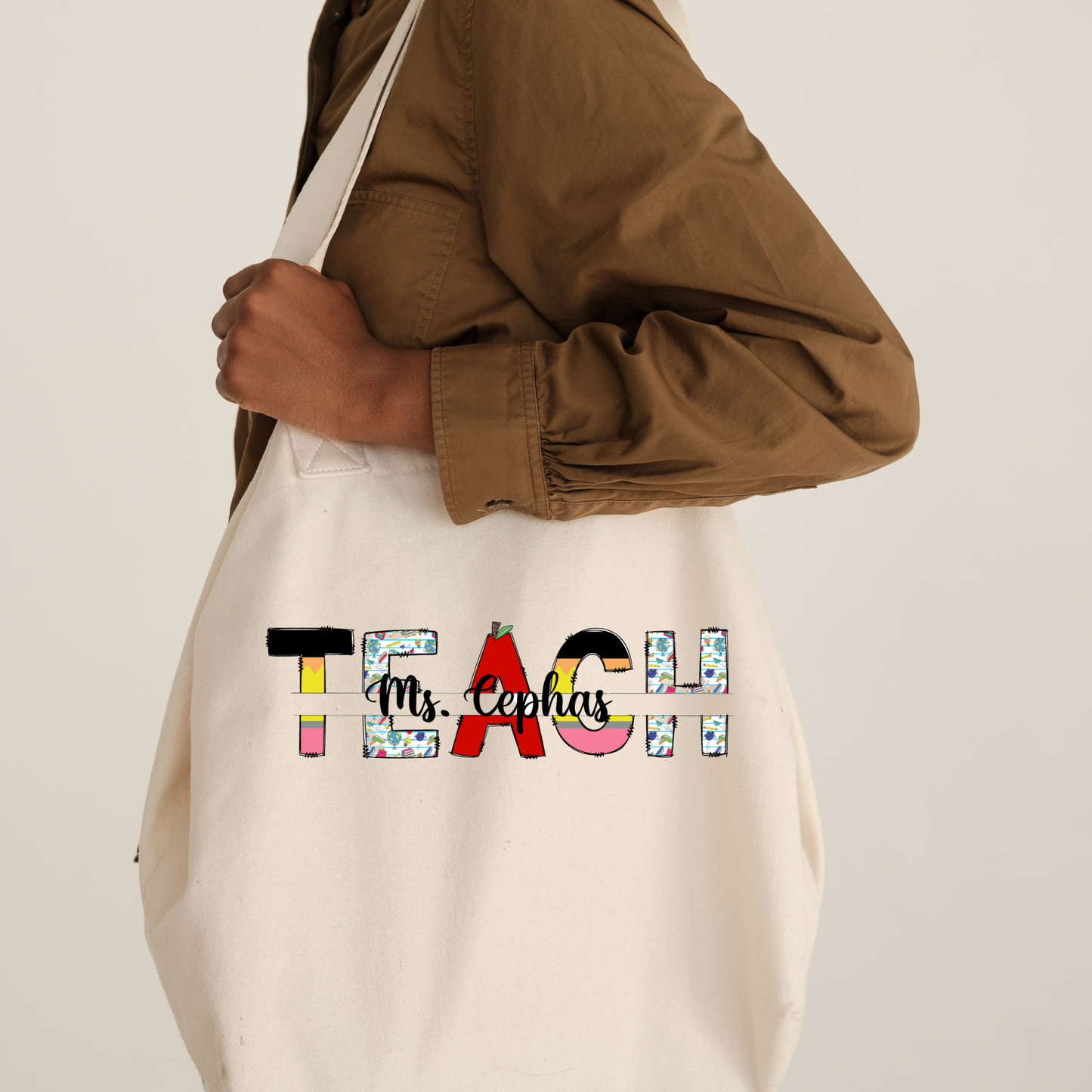 Personalized Teach Tote Bag
