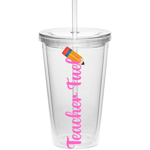 Teacher Fuel Clear Tumbler
