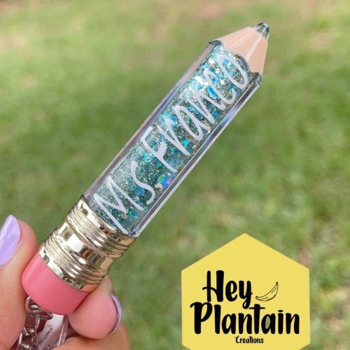 Glitter Pencil Keychain